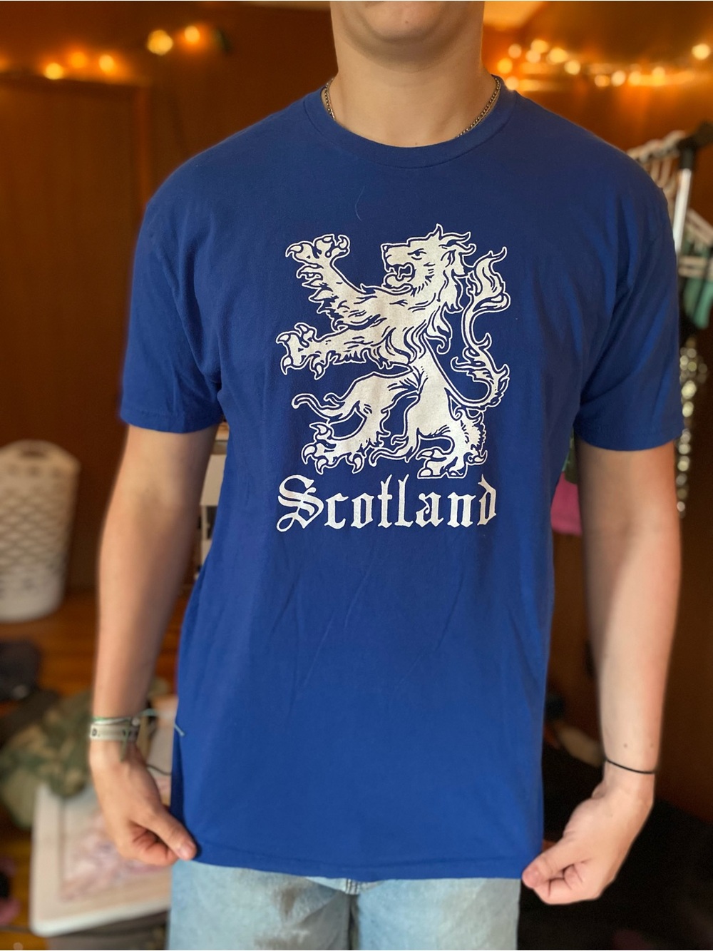 Scotland Graphic Lion Tee in Royal Blue
